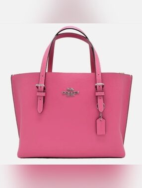 Coach Hot Pink Leather Tote with Top Handles